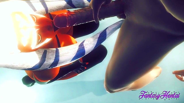 Ahsoka Tano Gives Intense Blowjob & Gets Creampie in Star Wars Hentai Scene