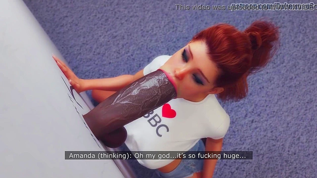 _cheating Redhead Wife Deepthroats BBC for Gloryhole Creampie_