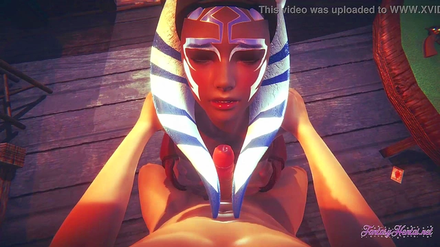 Ahsoka Tano Gives Blowjob & Gets FuckedCowgirl Style for Creampie Finish