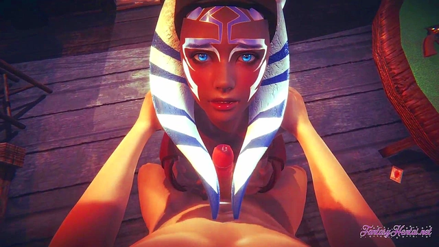 Ahsoka Tano Gives Blowjob & Gets FuckedCowgirl Style for Creampie Finish