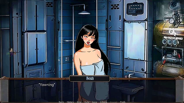 Hentai Warhammer Inquisitor Trains Big-Busted Student in Shower Voyeur Scene