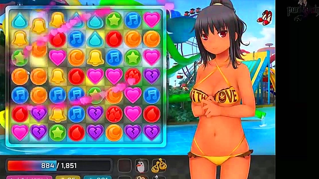 Hot Anime Girls Get Sexy on Beach in HuniePop Porn Game Adventure