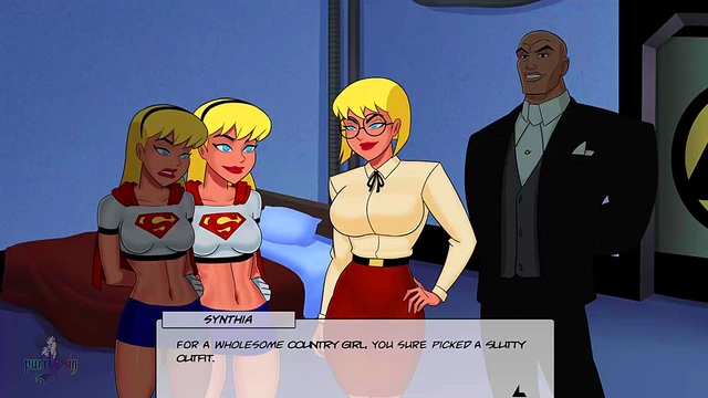 Double Superhero Fun – Blonde Supergirl & Raven Team Up for Intense Hentai Action