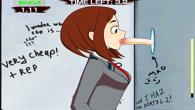 Mina Ashido’s Glory Hole Adventure – My Hero Academia Hentai Blowjob Fantasy