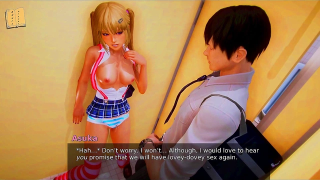 Hot Blonde College Student Fucks Big Dick Standing Up In Anime Game Walkthrough