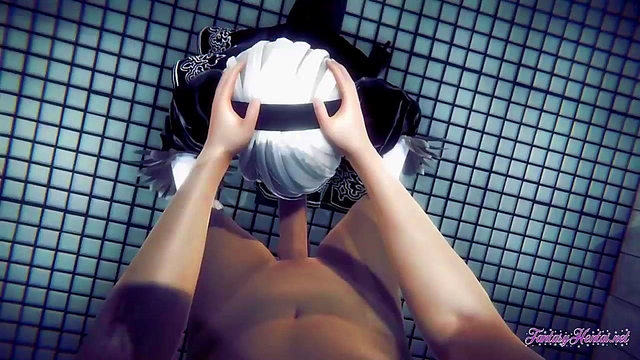 POV Nier Automata 2B Gives Boobjob, Blowjob & Gets Fucked Hardcore