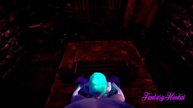 Morrigan from Darkstalkers Jerks Off, Gives Blowjob & Cunnilingus in 3D Hentai