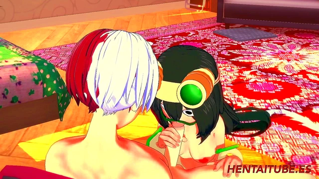 Tsuyu Asui & Todoroki Shoto’s Steamy My Hero Academia Hentai Session Ends in Creampie