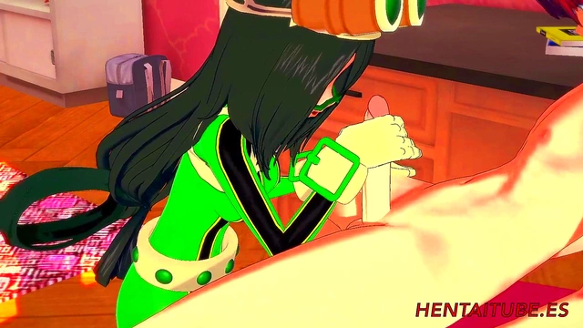 Tsuyu Asui & Todoroki Shoto’s Steamy My Hero Academia Hentai Session Ends in Creampie