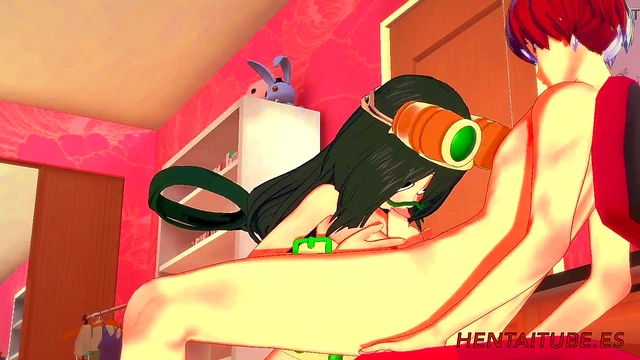 Tsuyu Asui & Todoroki Shoto’s Steamy My Hero Academia Hentai Session Ends in Creampie