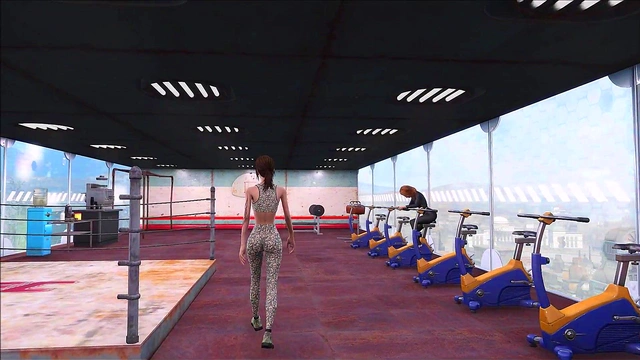 Cute Brunette Goes Sexy Fallout 4Fashion At The Sports Club Hentai Anime