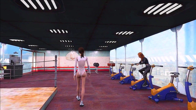 Cute Brunette Goes Sexy Fallout 4Fashion At The Sports Club Hentai Anime