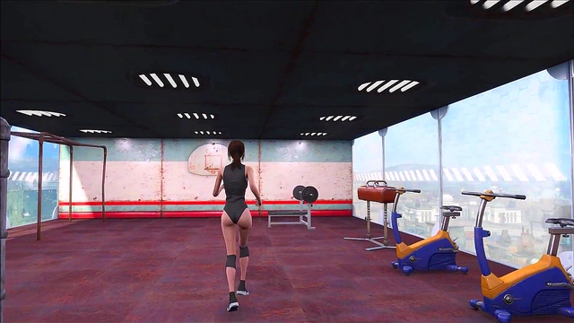 Cute Brunette Goes Sexy Fallout 4Fashion At The Sports Club Hentai Anime