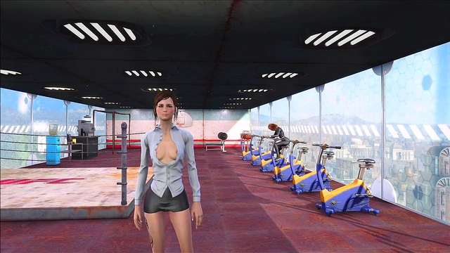Cute Brunette Goes Sexy Fallout 4Fashion At The Sports Club Hentai Anime