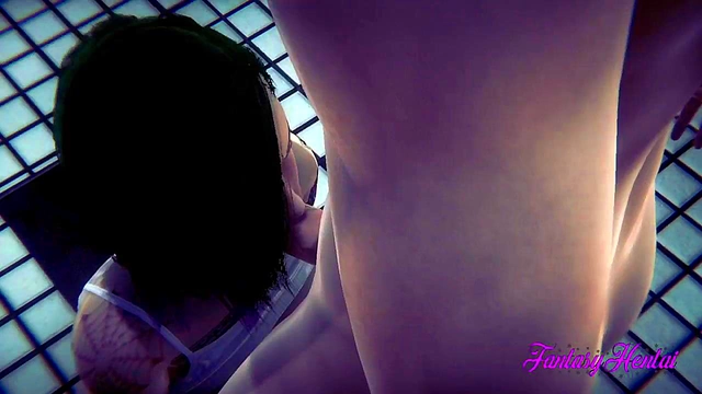 Cyber Punk 2077Honda Girl Sucks Big Dick for Cumshot & Creampie in Public Toilet