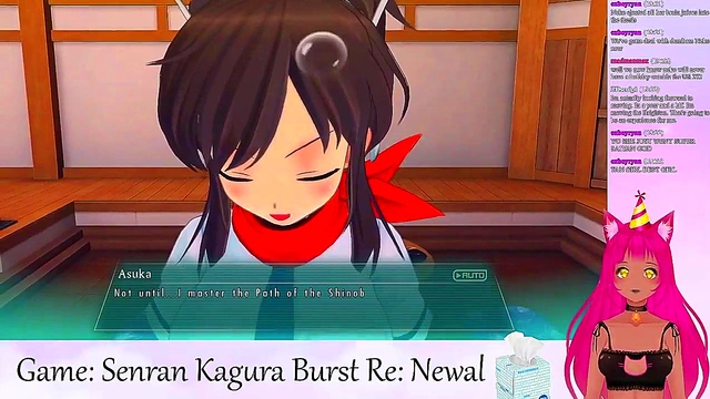 Lewd VTuber Neko Seduces With Big Tits & Lingerie in Anime Livestream