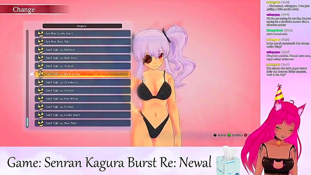 Lewd VTuber Neko Seduces With Big Tits & Lingerie in Anime Livestream