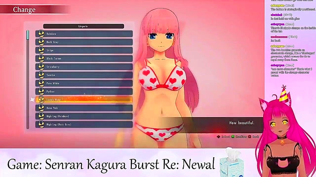 Lewd VTuber Neko Seduces With Big Tits & Lingerie in Anime Livestream
