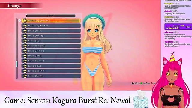 Lewd VTuber Neko Seduces With Big Tits & Lingerie in Anime Livestream