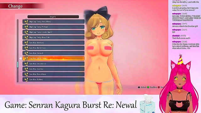 Lewd VTuber Neko Seduces With Big Tits & Lingerie in Anime Livestream