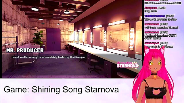 Lewd VTuber Neko Enjoying Intense Anime Sex Scenes from Shining Song Starnova