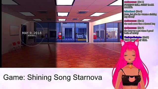 Lewd VTuber Neko Enjoying Intense Anime Sex Scenes from Shining Song Starnova