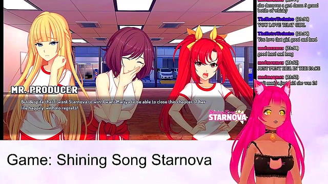 Lewd VTuber Neko Enjoying Intense Anime Sex Scenes from Shining Song Starnova