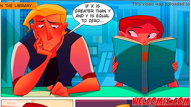 Blonde Teen Librarian Gives Blowjob & Takes Big Cock In Anime Porn Comic