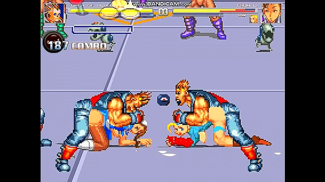 Horny Street Fighter Girls Cammy & Chun-Li Battle for Big-Cock Gangbang Creampie