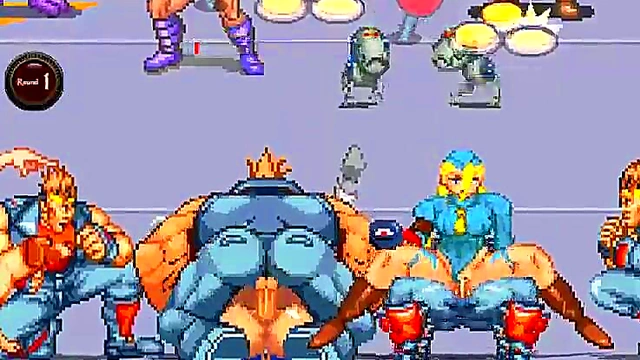 Horny Street Fighter Girls Cammy & Chun-Li Battle for Big-Cock Gangbang Creampie