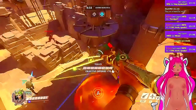 Lewd VTuber Neko Gets Spanked While Playing Overwatch Anime Livestream