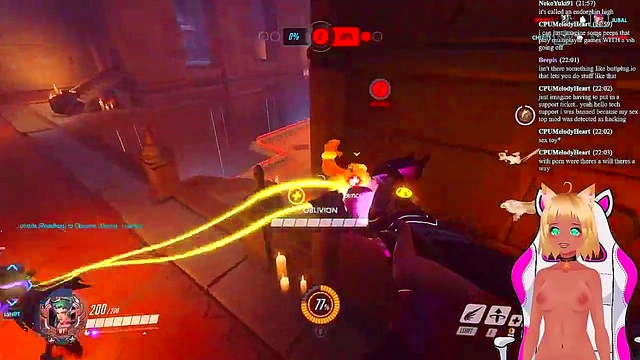 Lewd VTuber Neko Gets Spanked While Playing Overwatch Anime Livestream