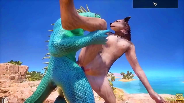 Wild 3D Anime Wolfess Rides Lizard Man for Intense Orgasmic Adventure
