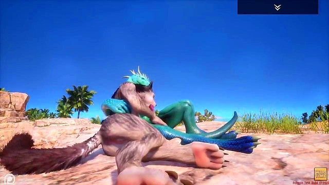 Wild 3D Anime Wolfess Rides Lizard Man for Intense Orgasmic Adventure