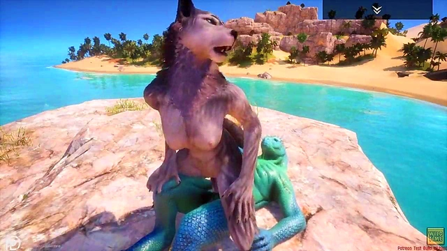 Wild 3D Anime Wolfess Rides Lizard Man for Intense Orgasmic Adventure