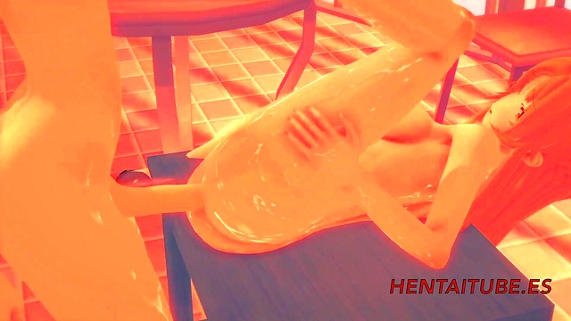 Kirito fucks Asuna on Table in Uncensored SAO Hentai Anime Blowjob CremPie