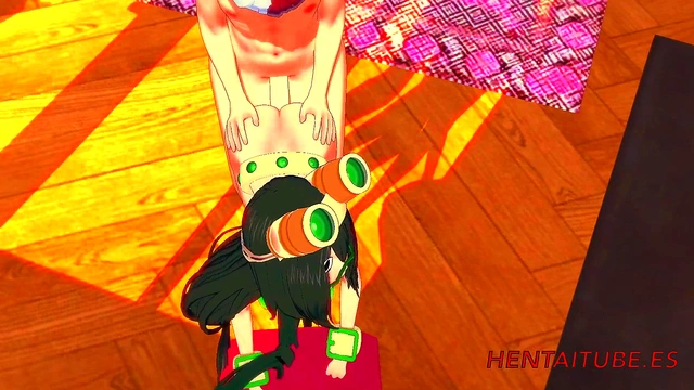 Tsuyu Asui & Todoroki Shoto's Intense 3D Hentai Room Session With Handjob, Blowjob & Creampie