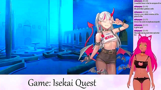 Lewd VTuber Neko Rides Big Dick for Cumshot Creampie in Isekai Adventure Livestream