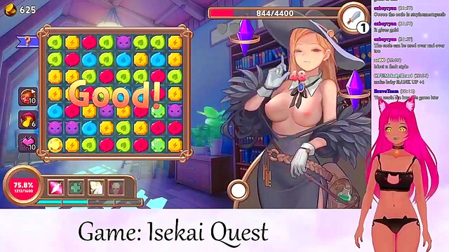 Lewd VTuber Neko Rides Big Dick for Cumshot Creampie in Isekai Adventure Livestream