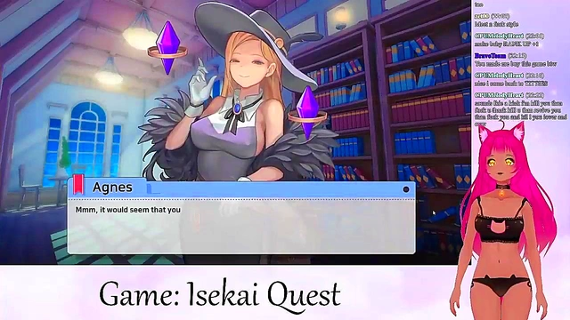 Lewd VTuber Neko Rides Big Dick for Cumshot Creampie in Isekai Adventure Livestream