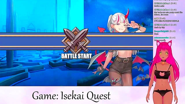 Lewd VTuber Neko Rides Big Dick for Cumshot Creampie in Isekai Adventure Livestream