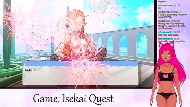 Lewd VTuber Neko Rides Big Dick for Cumshot Creampie in Isekai Adventure Livestream