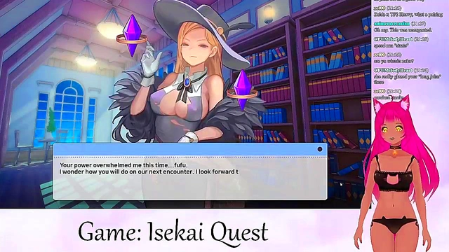 Lewd VTuber Neko Rides Big Dick for Cumshot Creampie in Isekai Adventure Livestream