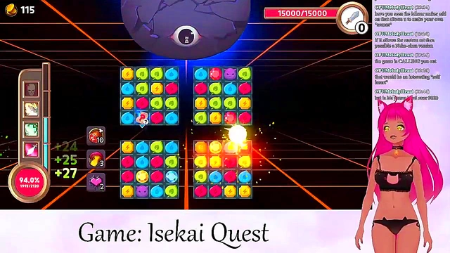 Lewd VTuber Neko Streams Anime Video Game for Creampie Action