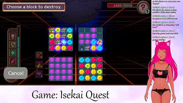 Lewd VTuber Neko Streams Anime Video Game for Creampie Action