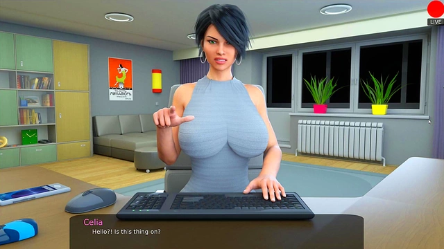 Big-Busted Teacher Takes Orders Via Skype for Naughty Cartoon Fun