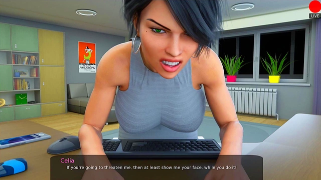 Big-Busted Teacher Takes Orders Via Skype for Naughty Cartoon Fun