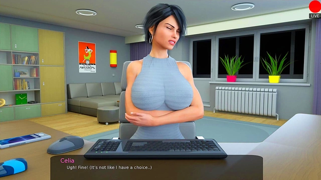 Big-Busted Teacher Takes Orders Via Skype for Naughty Cartoon Fun