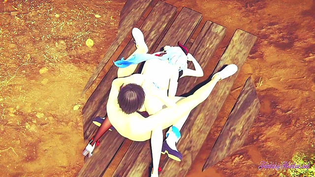 Threesome Fun – Boy Fucks Barbara & Ganyu in Uncensored 3D Genshin Impact Hentai