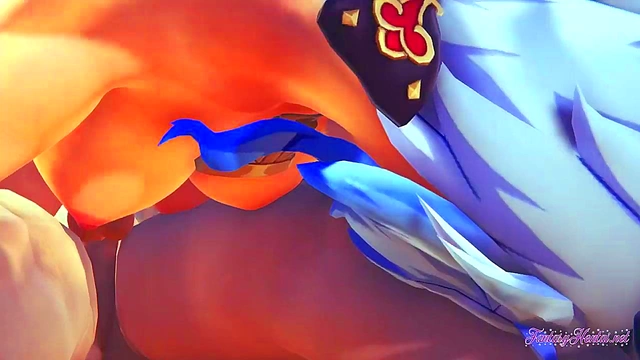 Threesome Fun – Boy Fucks Barbara & Ganyu in Uncensored 3D Genshin Impact Hentai